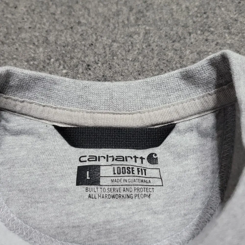 Carhartt Sweatshirt Men Large Heather Gray K124 Marquette Crewneck Dorito Stitch